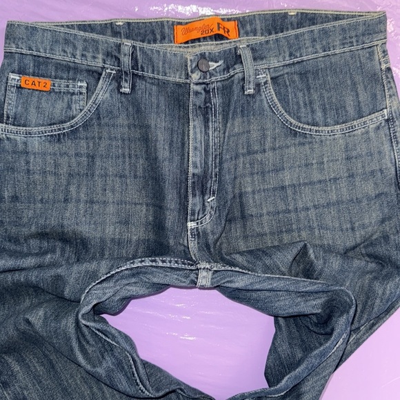 WRANGLER 20X FR Blue Denim Jeans with Orange Label. - Picture 5 of 8